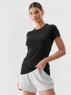 Koszulki sportowe damskie - Damski t-shirt basic 4F 4FWMM00TTSHF2255 - czarny - miniaturka - grafika 1