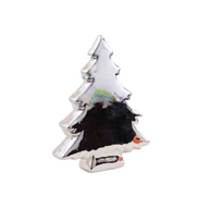 Ozdoby bożonarodzeniowe - Dekoracja ceramiczna Choinka srebrna 20,5 cm - miniaturka - grafika 1