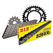 Części motocyklowe - Zestaw łańcuchów DID stal 525VX3 / 100 bez końca do Ducati Monster S4 916 ccm rok prod. 2001-2003 - miniaturka - grafika 1