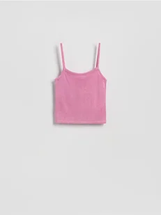 Reserved - Top z metalizowaną nitką - różowy - Koszulki i topy damskie - miniaturka - grafika 1