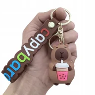 Breloki - Capybara z kubkiem - zabawny brelok na klucze i plecak - miniaturka - grafika 1