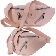 Nerki - DAMSKA SASZETKA NERKA TOREBKA CROSSBODY BAG NA RAMIĘ RÓŻOWA - miniaturka - grafika 1