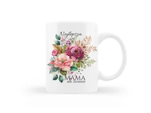 Kubek ceramiczny na dzień matki Bukiet kwiatów - 330ml - Kubki - miniaturka - grafika 1