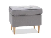 Pufy i podnóżki - Modna Pufka Do Fotela Uszaka Z Pikowaniem I Lamówką Malmo Szary-Buk - miniaturka - grafika 1