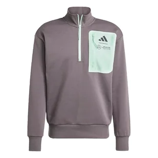 adidas Mężczyźni MERCEDES - AMG PETRONAS FORMULA ONE TEAM PREMIUM WOVEN FLEECE TOP MEN, grey strata/frozen green, XL - Koszulki męskie - miniaturka - grafika 1