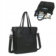 Torebki damskie - Torebka Damska Shopper Czarna Miejska Elegancka Skóra Ekologiczna Modna - miniaturka - grafika 1