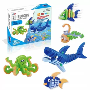 MORSKIE ZWIERZĘTA KLOCKI PIANKOWE PUZZLE 235EL - Klocki - miniaturka - grafika 1