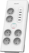 Listwy zasilające - Listwa zasilająca Philips Listwa antyprzepięciowa 6 gniazd + 5 USB Philips - miniaturka - grafika 1