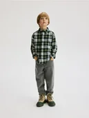 Bluzki dla chłopców - Reserved - Flanelowa koszula regular fit - ciemnozielony - miniaturka - grafika 1