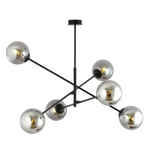 Emibig LINEAR 6 BLACK/GRAFIT 1167/6 lampa sufitowa żyrandol nowoczesny klosze 1167/6 - Lampy sufitowe - miniaturka - grafika 1