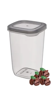 Pojemnik plastikowy do przechowywania żywności gładki kwadratowy VADO 1200 ml wysoki szary transparentny - Pojemniki kuchenne - miniaturka - grafika 1