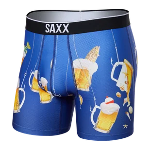 Bokserki męskie sportowe SAXX VOLT Boxer Brief piwo – niebieskie - Majtki męskie - miniaturka - grafika 1