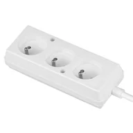 Przedłużacze i rozgałęźniki - Gniazdo przenośne trzykrotne z uziemieniem białe - miniaturka - grafika 1
