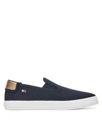 Trampki damskie - Tommy Hilfiger Tenisówki Vulc Canvas Slip-On Sneaker FW0FW08645 Granatowy - miniaturka - grafika 1