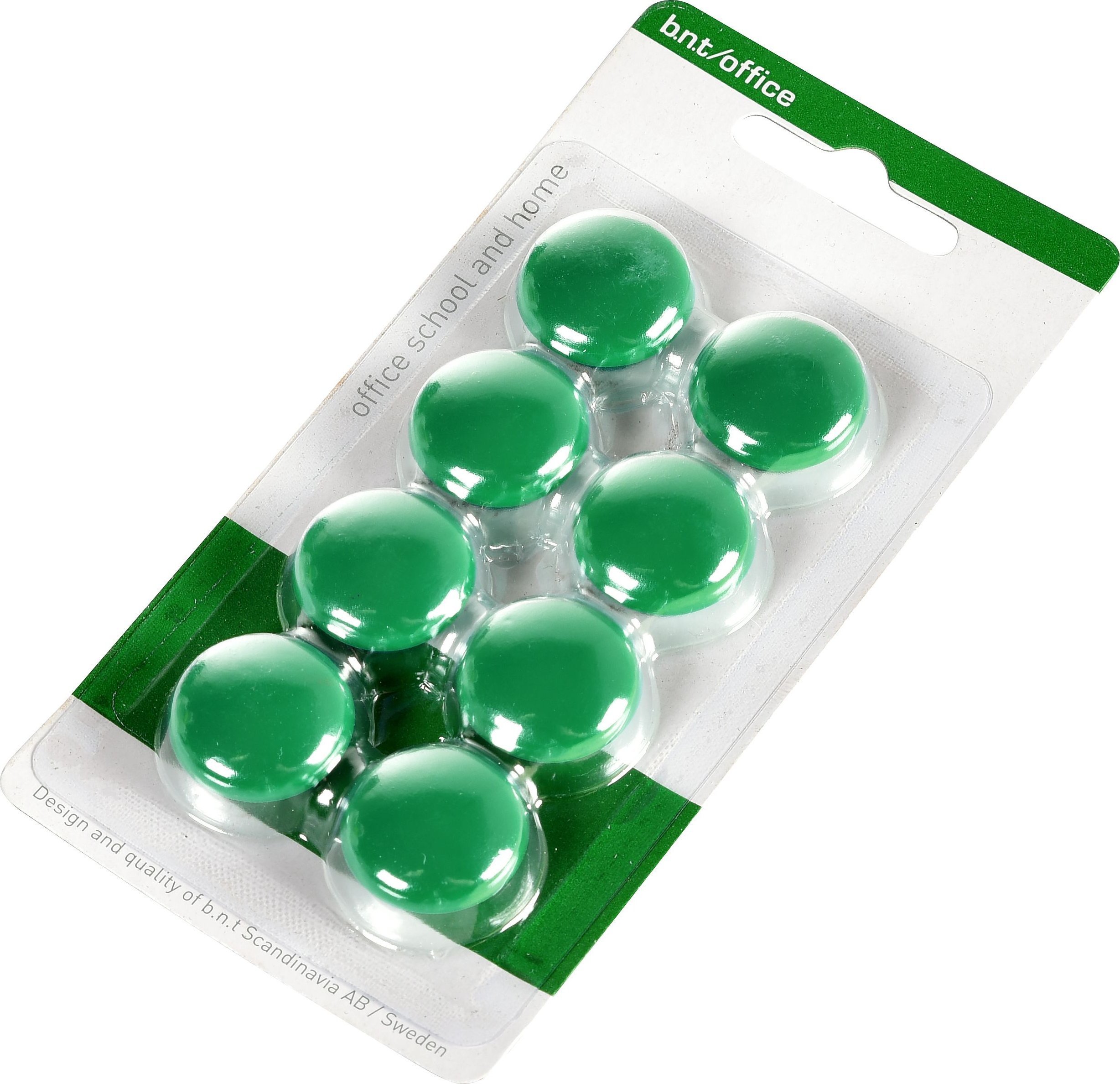 Stickn Magneter bnt grøn Ø20mm blister 8stk/pak - 8 stk.