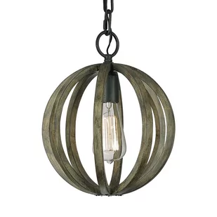Elstead Lighting Cudowna lampa wisząca Allier z drewna 25,4 cm - Lampy sufitowe - miniaturka - grafika 1