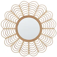 Lustra - Bambusowe Okrągłe Lustro Ścienne Słońce ⌀ 60 Cm Naturalne Tumbit - miniaturka - grafika 1
