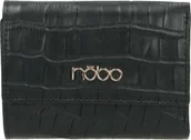 Portfele - Nobo Portfel Damski Skórzany Nobo Wężowy Matowy Czarny - miniaturka - grafika 1