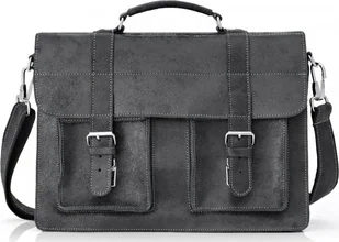 Solome SZARA SKÓRZANA TORBA LISTONOSZKA NA RAMIĘ SOLOME - Teczki i aktówki - miniaturka - grafika 1