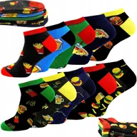 Skarpetki męskie - 10x Stopki Męskie Bawełniane Różne Wzory Skarpetki Kolorowe Skarpety 40/43 - miniaturka - grafika 1