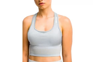 GymHero Stripes Bra BRA-GRAPHITE, damski biustonosz szary - Biustonosze - miniaturka - grafika 1