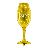 Sylwester - Party Deco Balon foliowy Kieliszek Cheers - 80 cm -1 szt. - miniaturka - grafika 1