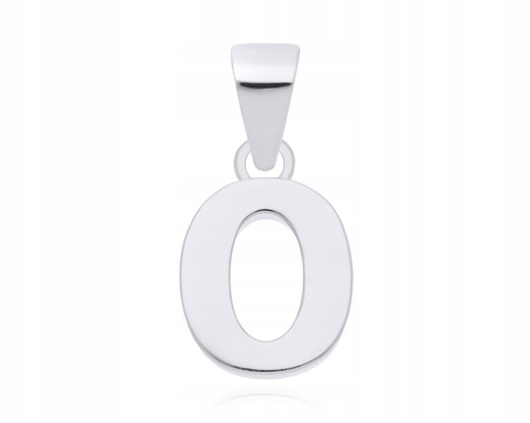 Srebrna Zawieszka Literka O Gładka Damska + Grawer 925 Wisiorek