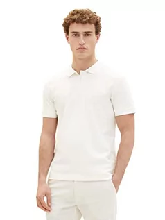 Koszulki męskie - TOM TAILOR Męska koszulka polo, 1036349, biała, XL, 10332 – Off White, XL - grafika 1