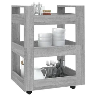 Wózek kuchenny, szary dąb sonoma, 60x45x80 cm Lumarko! - Wózki kuchenne - miniaturka - grafika 5