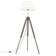 Lampy stojące - Szaro-biała lampa podłogowa z regulacją wysokości - EX199-Margos - miniaturka - grafika 1