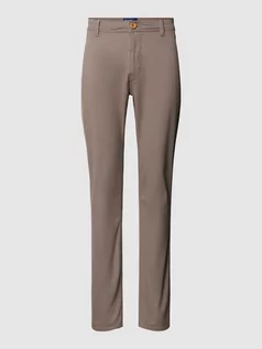Spodnie męskie - Spodnie o kroju slim fit z zapięciem na guzik - grafika 1