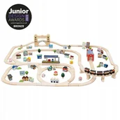 Samochody i pojazdy dla dzieci - Zestaw kolejowy, tory drewniane London (120 elemen - miniaturka - grafika 1