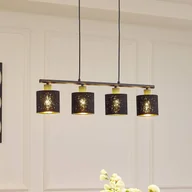 Lampy sufitowe - Lampa wisząca Lindby Vasilia, 75 cm, czarny/złoty, tkanina - miniaturka - grafika 1