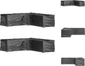 Pokrowce na meble ogrodowe - vidaXL Pokrowce na meble ogrodowe w kształcie litery L 2 szt. 16 oczek 285x285x70 cm - Pokrowce ochronne na meble ogrodowe - miniaturka - grafika 1