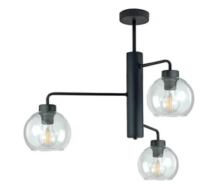 Żyrandol na drążku FLEX 3xE27/60W/230V czarny/przezroczysty - Lampy sufitowe - miniaturka - grafika 1