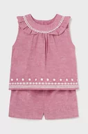 Dresy i komplety dla dziewczynek - Mayoral komplet lniany niemowlęcy kolor różowy - miniaturka - grafika 1