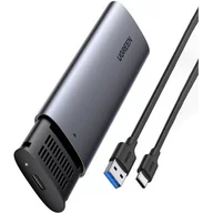Obudowy i kieszenie na dyski twarde - UGREEN Kieszeń na dysk obudowa dysku twardego Sata + kabel USB Typ C CM400 (Szara) HTTUGREENCM400.GREY - miniaturka - grafika 1
