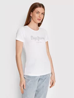 Koszulki i topy damskie - Pepe Jeans T-Shirt Beatrice PL504434 Biały Regular Fit - grafika 1