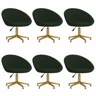 Krzesła - vidaXL Krzesła stołowe 6 szt. ciemnozielone aksamitne 3089547 - miniaturka - grafika 1