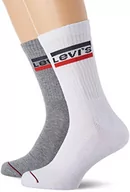 Skarpetki męskie - Levi's Levis 120sf Regular Cut Sprtswr Logo 2p Skarpetki (zestaw 2 sztuk) Męskie, Szary (Biały/Szary 062), 35 EU - miniaturka - grafika 1
