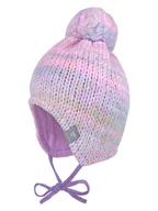 Czapeczki dla niemowląt - MaxiMo Wełniana czapka w kolorze jasnoróżowo-fioletowym - miniaturka - grafika 1