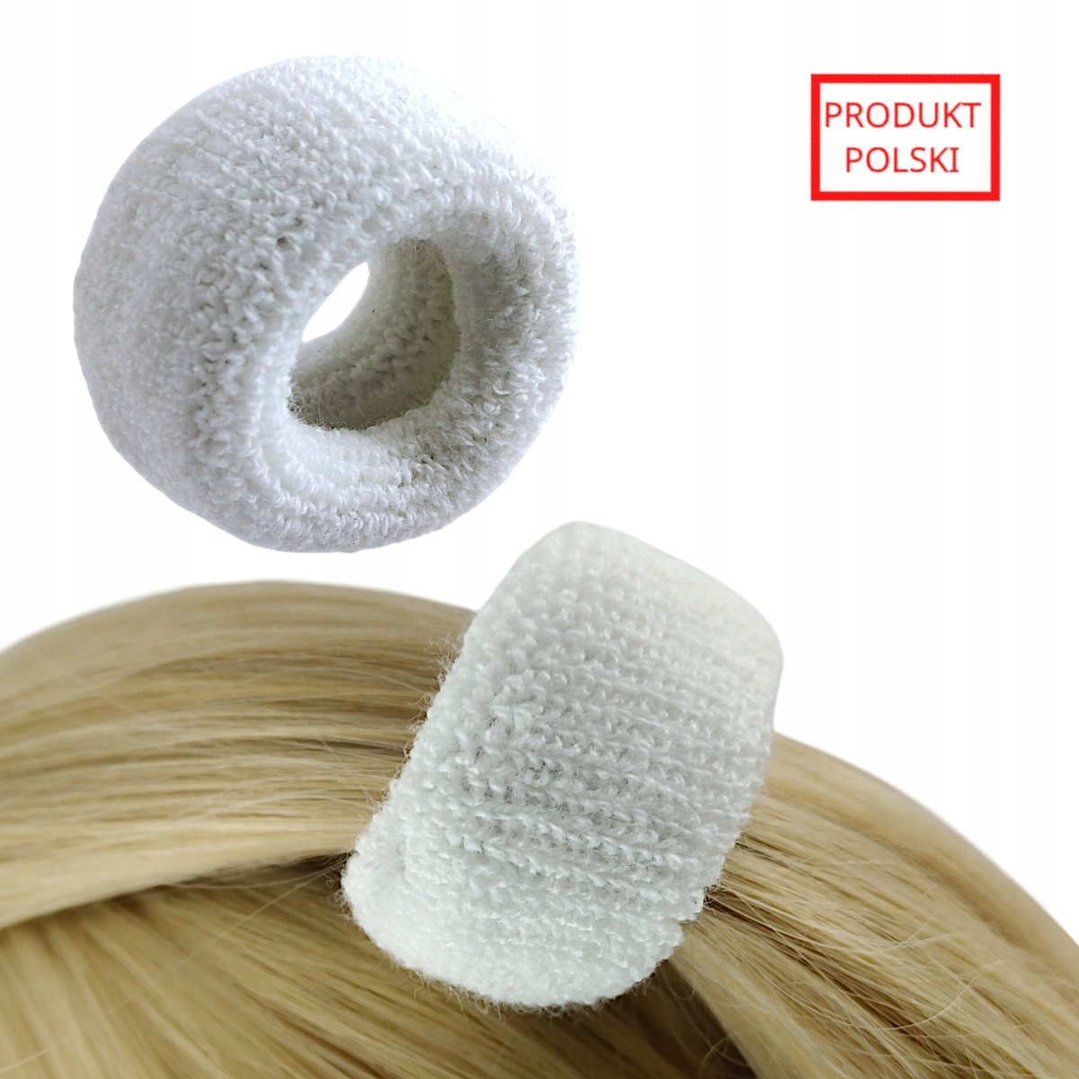 Gumki do włosów Frotki Polskie Frotowe Białe Mocne