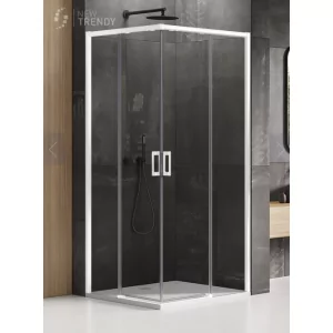 New Trendy D-0394A/D-0397A KABINA PRIME WHITE PROSTOKĄTNA U 70x80x200 CZYSTE 6mm ACTIVE SHIELD - Kabiny prysznicowe - miniaturka - grafika 1