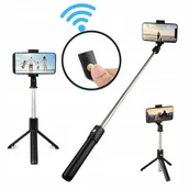 Selfie stick - Selfie Stick + bezprzewodowy pilotem bluetooth 3w1 Kijek Statyw Bluetooth - miniaturka - grafika 1
