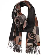 Apaszki i szaliki damskie - Ciepły szal szalik wzór geometryczne koła błyszcząca nitka 180x70 cm - miniaturka - grafika 1