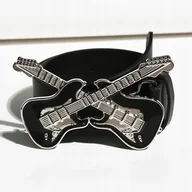 Paski - Pas pasek GITARY ELEKTRYCZNE Rock nu Metal Punk Muzyka DUŻA KLAMRA 110 cm - miniaturka - grafika 1