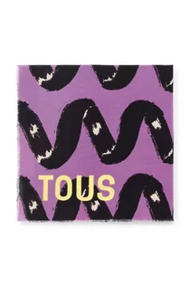 Apaszki i szaliki damskie - Tous chusta damska kolor fioletowy wzorzysta - grafika 1