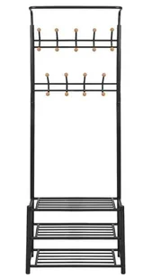 Czarny stojak na ubrania z półkami na buty C2-H46 - Wieszaki i stojaki - miniaturka - grafika 1