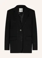 Marynarki i żakiety damskie - Sandro Blezer Z Cekinami schwarz - miniaturka - grafika 1