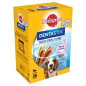 Przysmaki dla psów - Pedigree DentaStix codzienna pielęgnacja zębów, dla średnich psów, 28 szt. - miniaturka - grafika 1